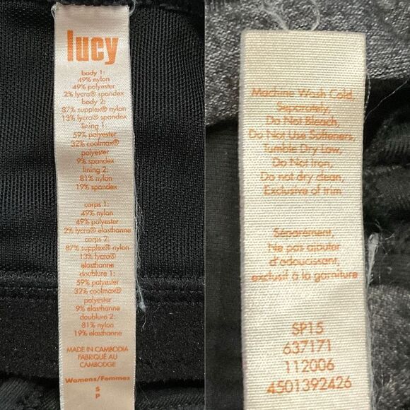 Lucy Heathered Black Feel the Beat 2 in 1 Bra Tank Top Small - Picture 6 of 6